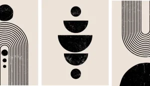 Black and Cream Boho Wall Art Prints - A3 Unframed
